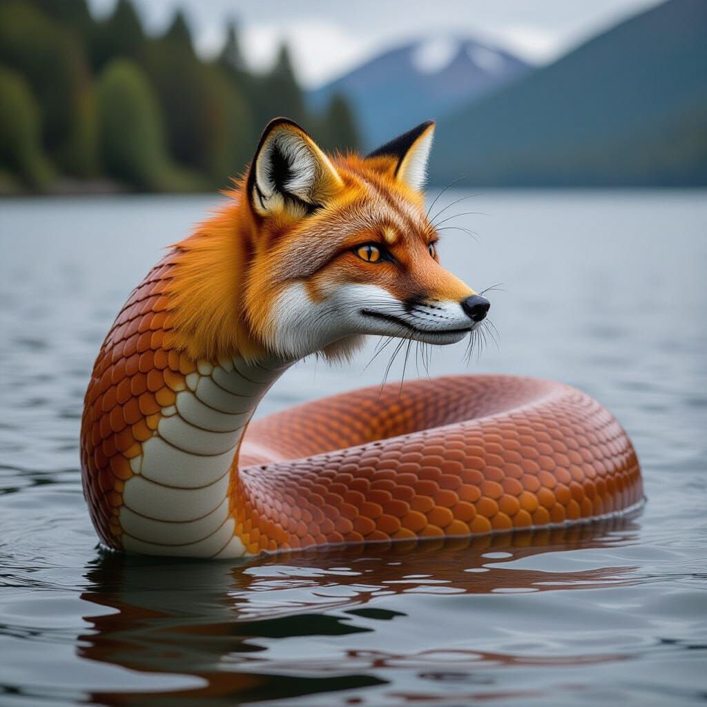 Fox-Headed Aquatic Serpent in Chilean Lake