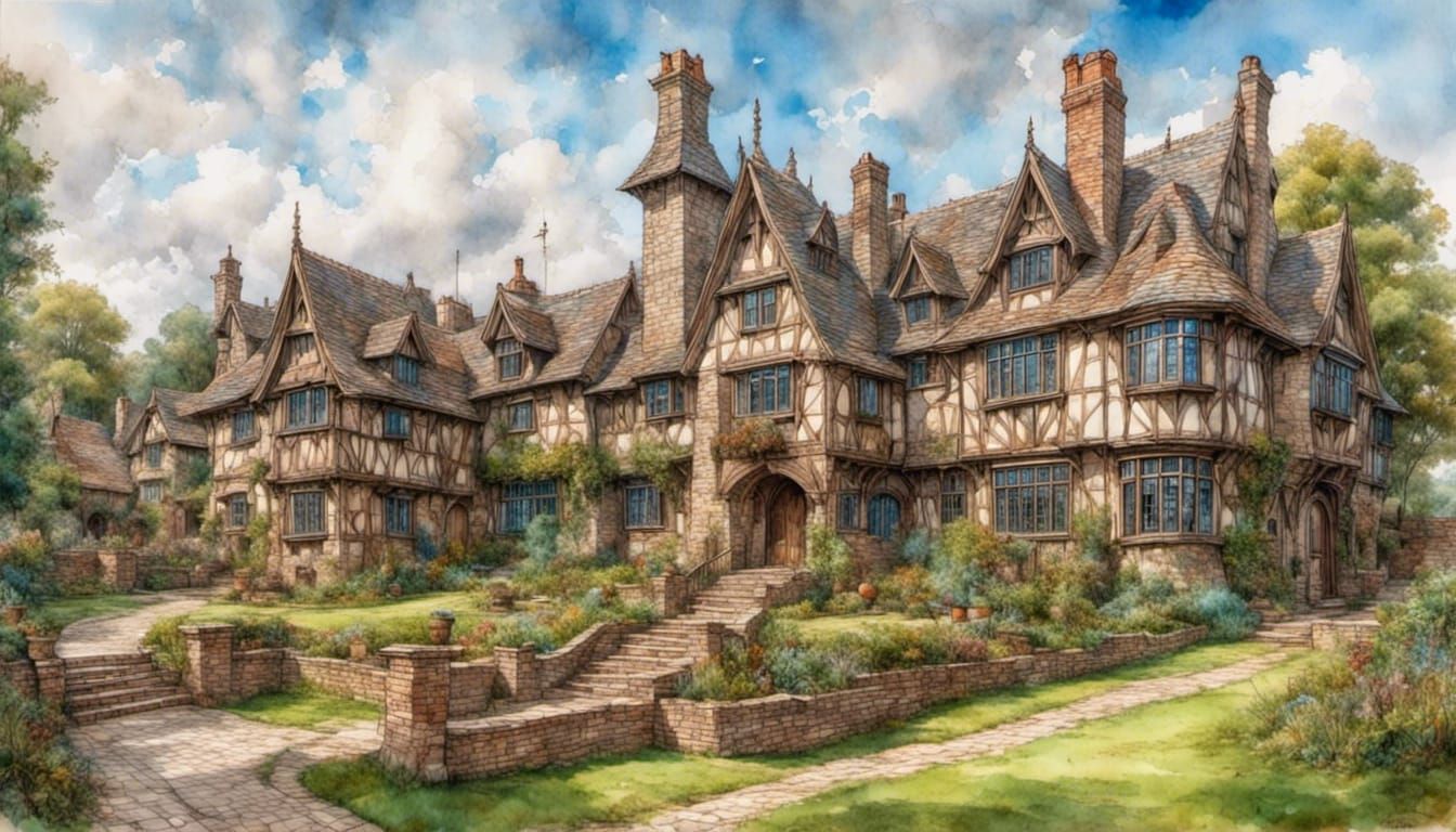 Gracious Tudor Mansion with Pargetting Detail