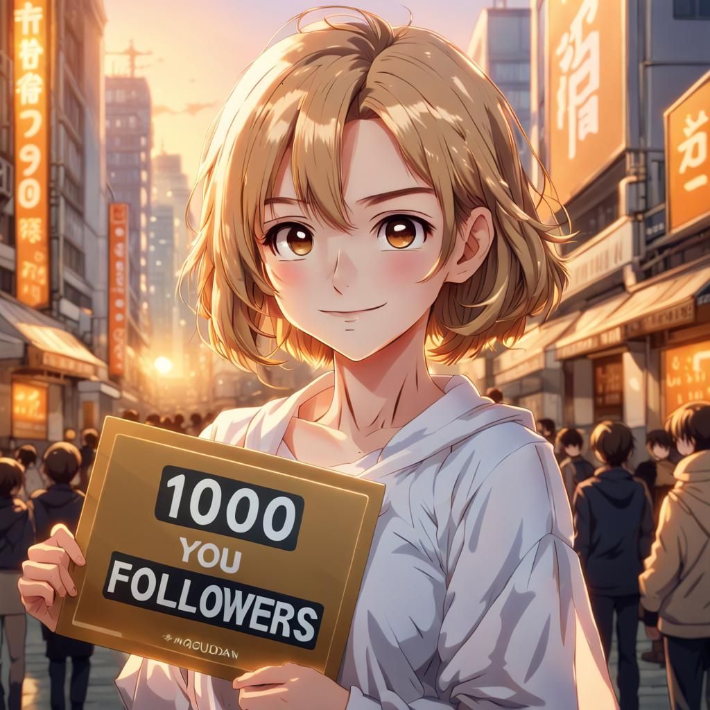 Anime Lady Celebrates 1000 Followers