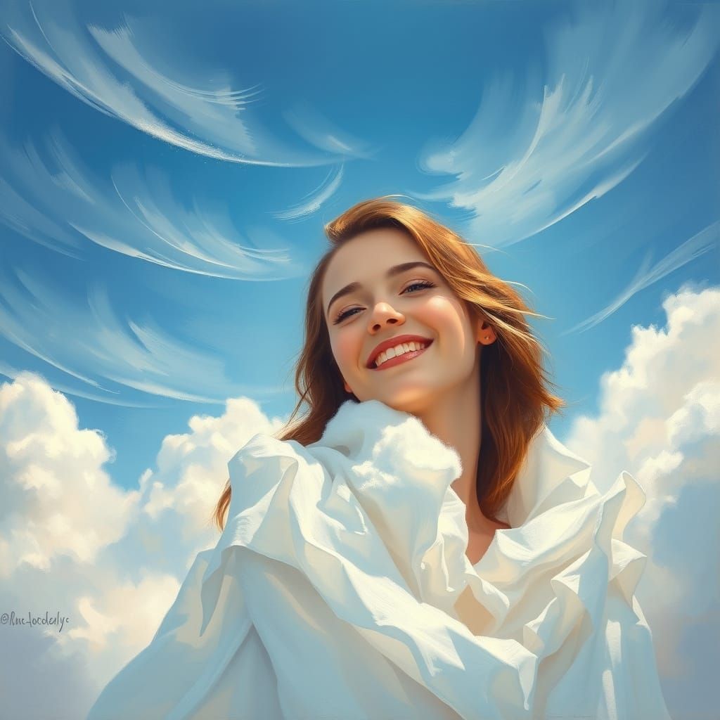 Ethereal Beauty Drifts Among Whispers of Clouds