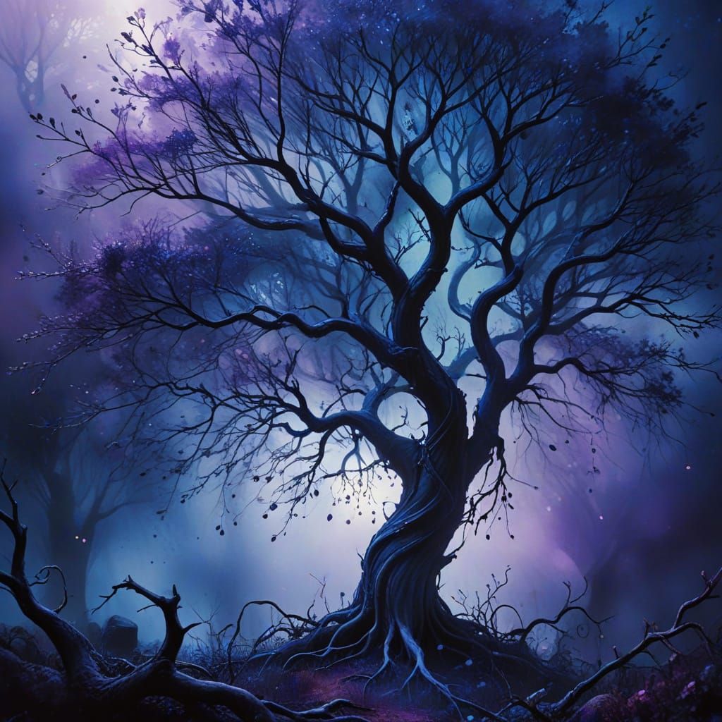 Whimsical Watercolor: Light and Shadow in Tim Burton Style