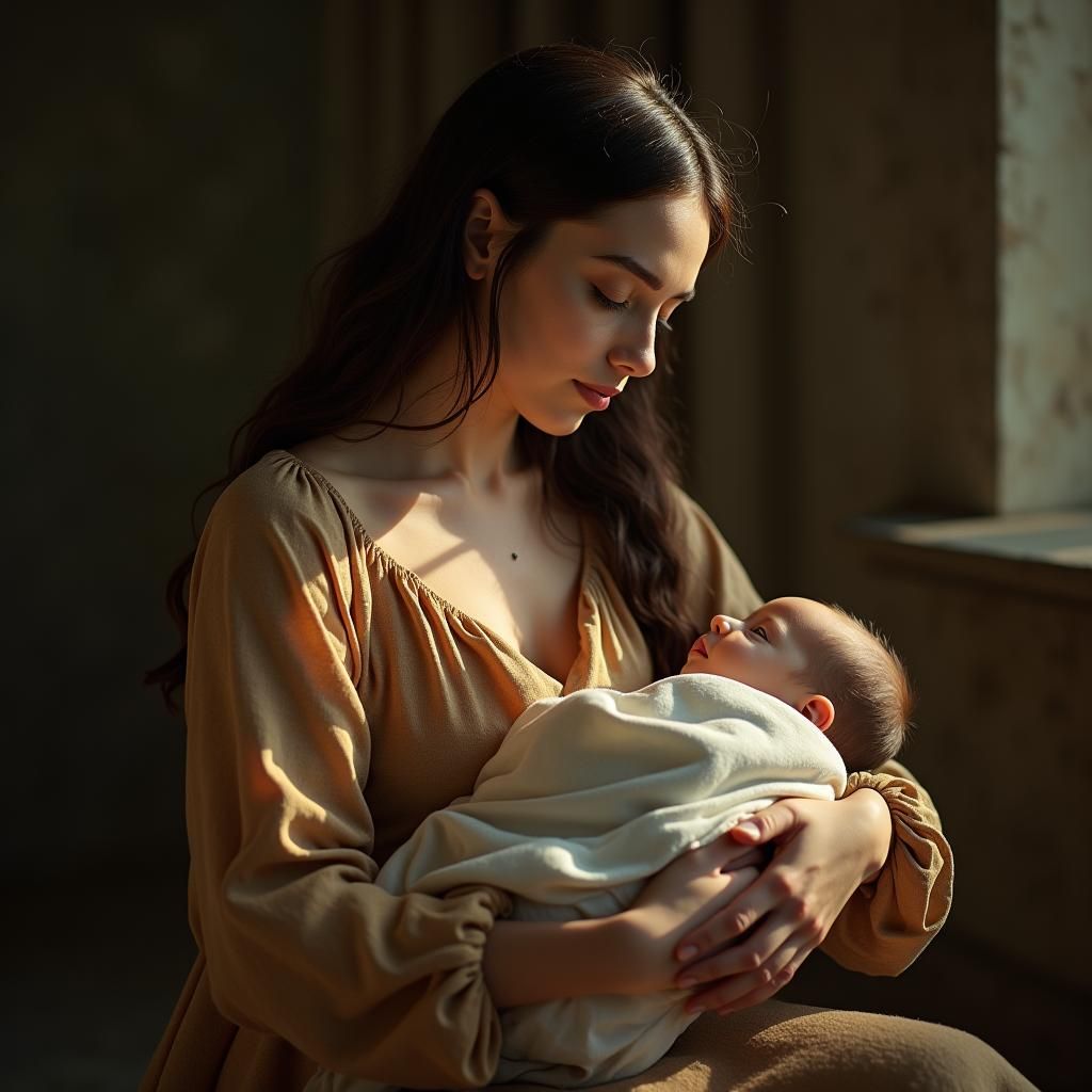 Billie Eilish Cradles Baby Jesus: Film Aesthetic