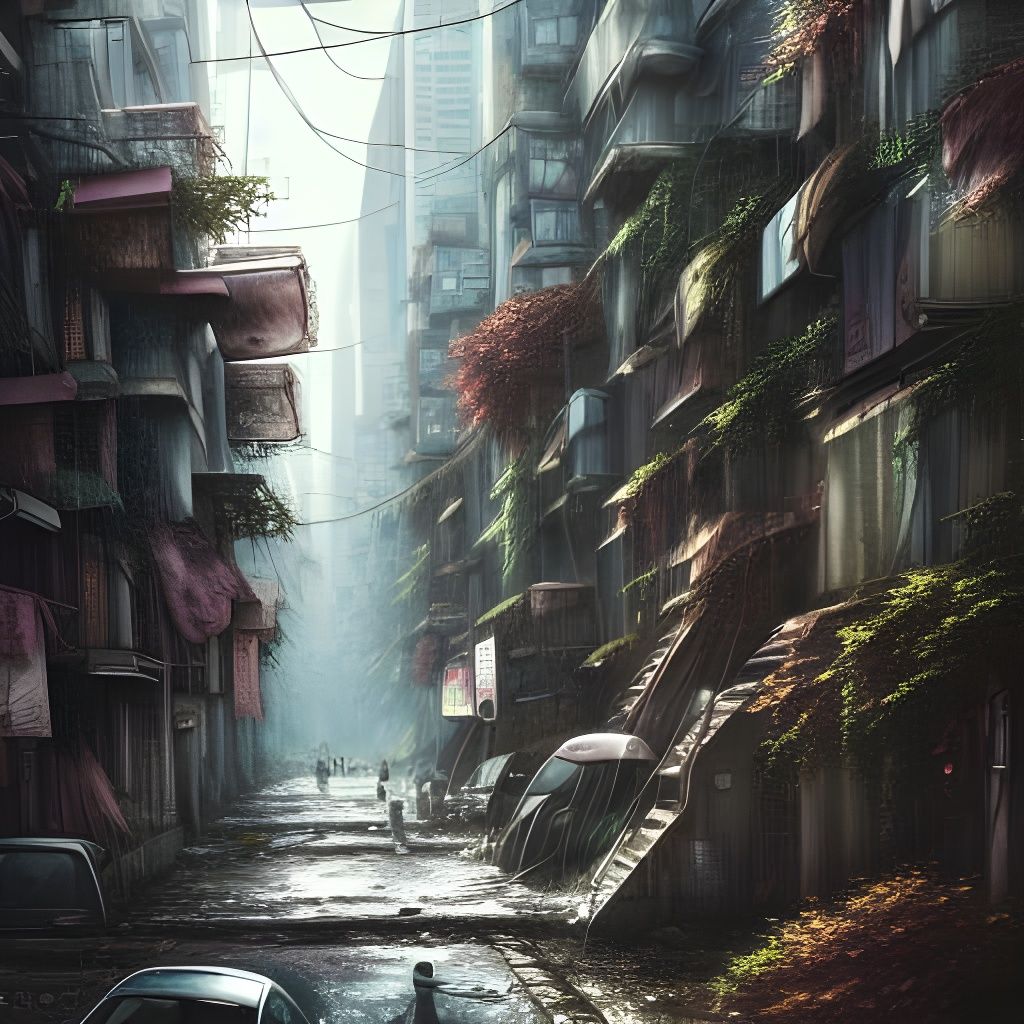 Kawaii Slums: Hyper-Detailed Digital Matte Painting
