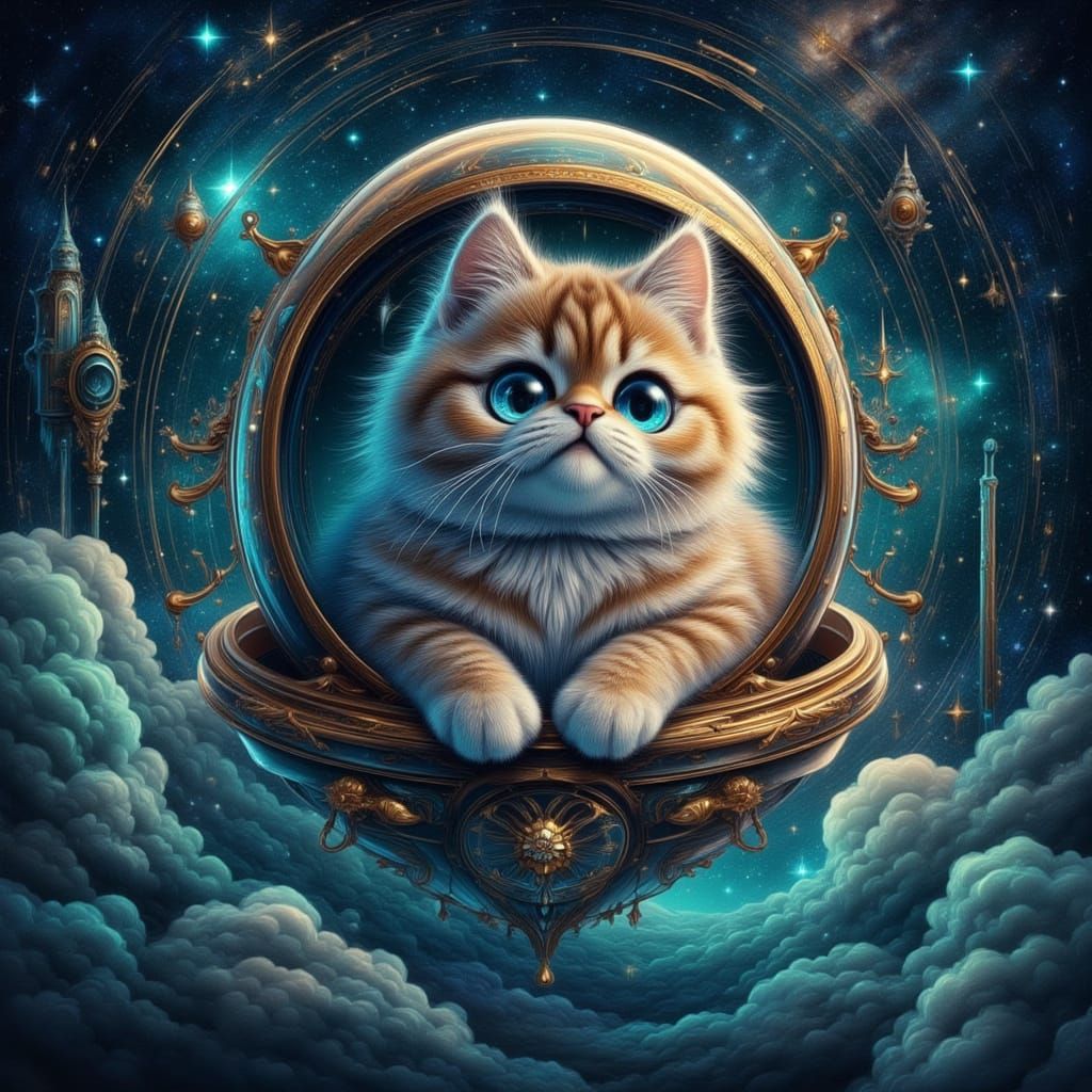 kittens spaceship nebula