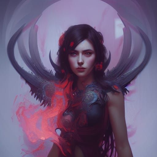 Queen of Hell Portrait in Hyperdetailed Style
