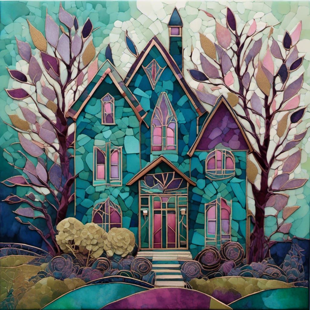 Surreal Art Deco House in Cubist Style