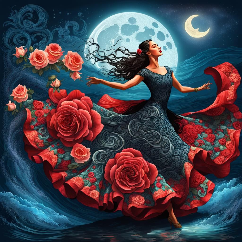 Flamenco Dancer in a Mystical, Surreal Setting