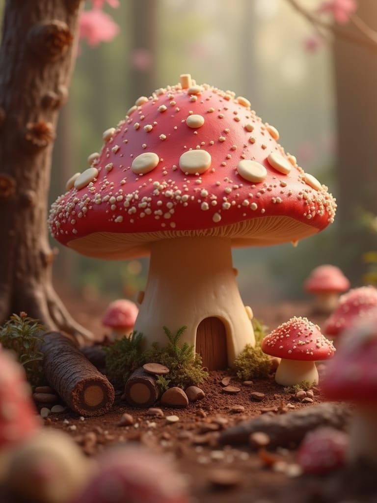 Chocolate Mushroom House in Candy Land