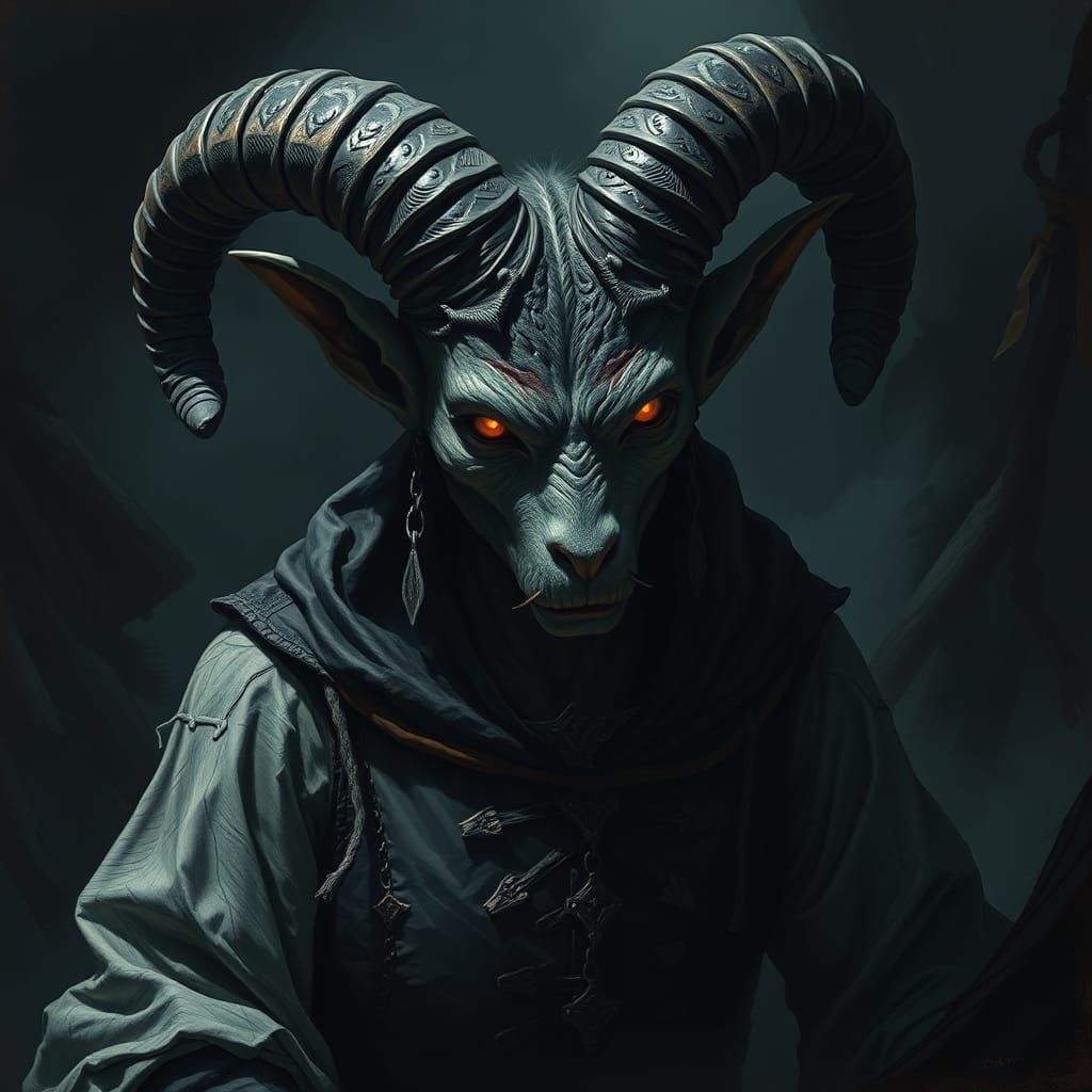 Corrupted Dwarf in a Nightmarish Biomechanical Setting