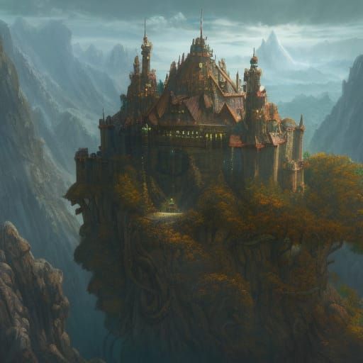 Fantastical Castle in the Sky Matte Painting