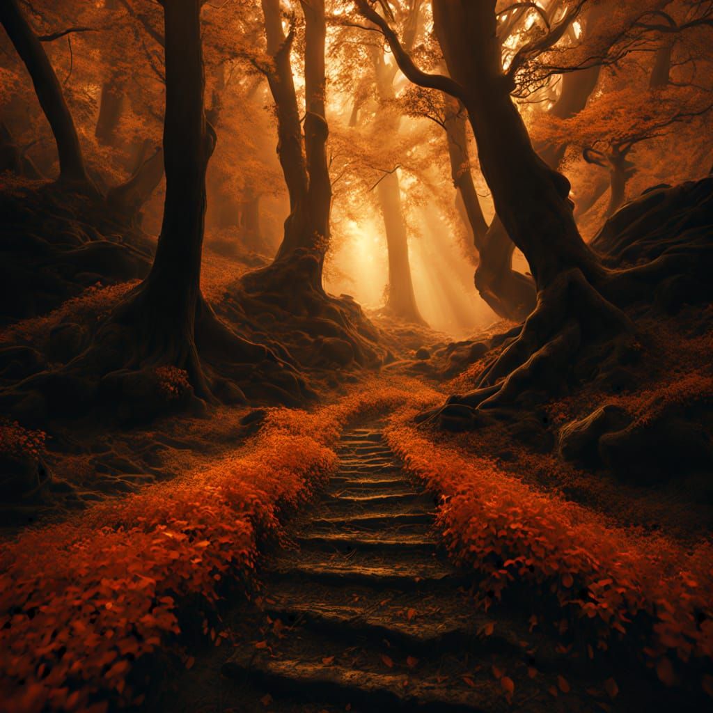 Majestic Squirrel Peeking From Autumn Leaves