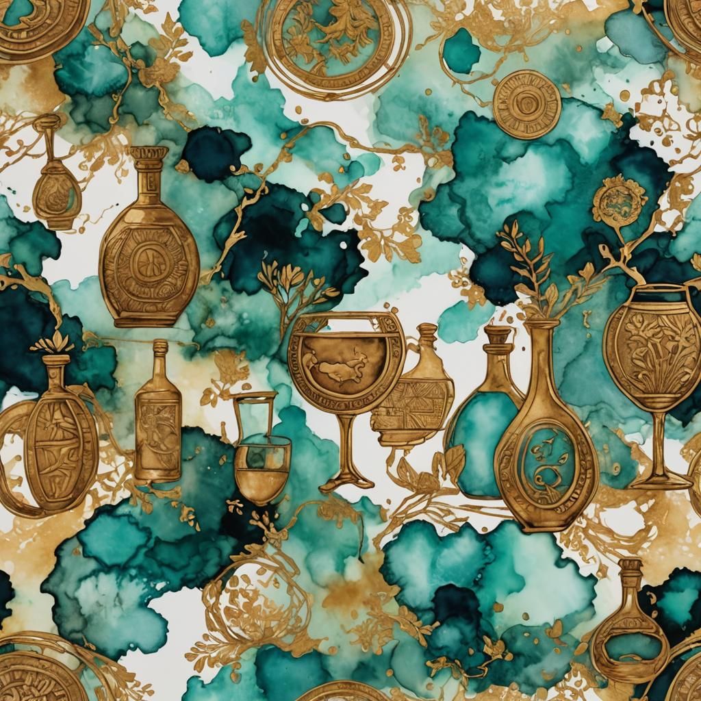 Ancient Greece in Alcohol Ink Painting