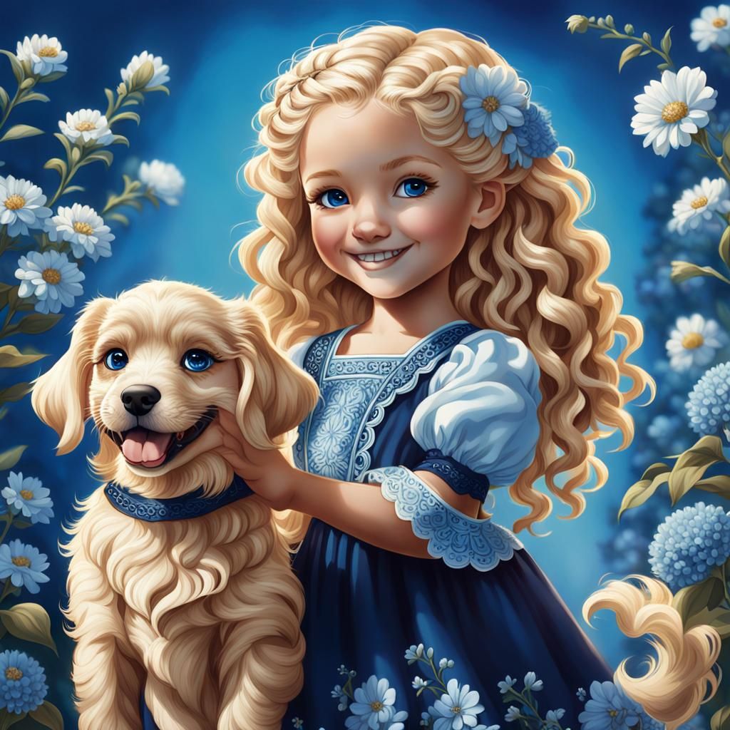 Girl with Puppy in Cheryl Griesbach Style
