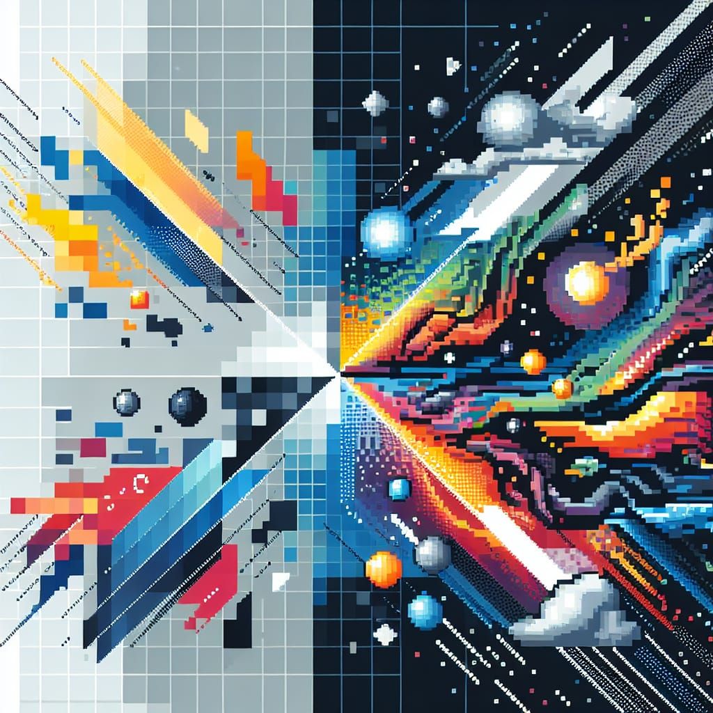 Dynamic Pixel Art Design with Transitioning Colors