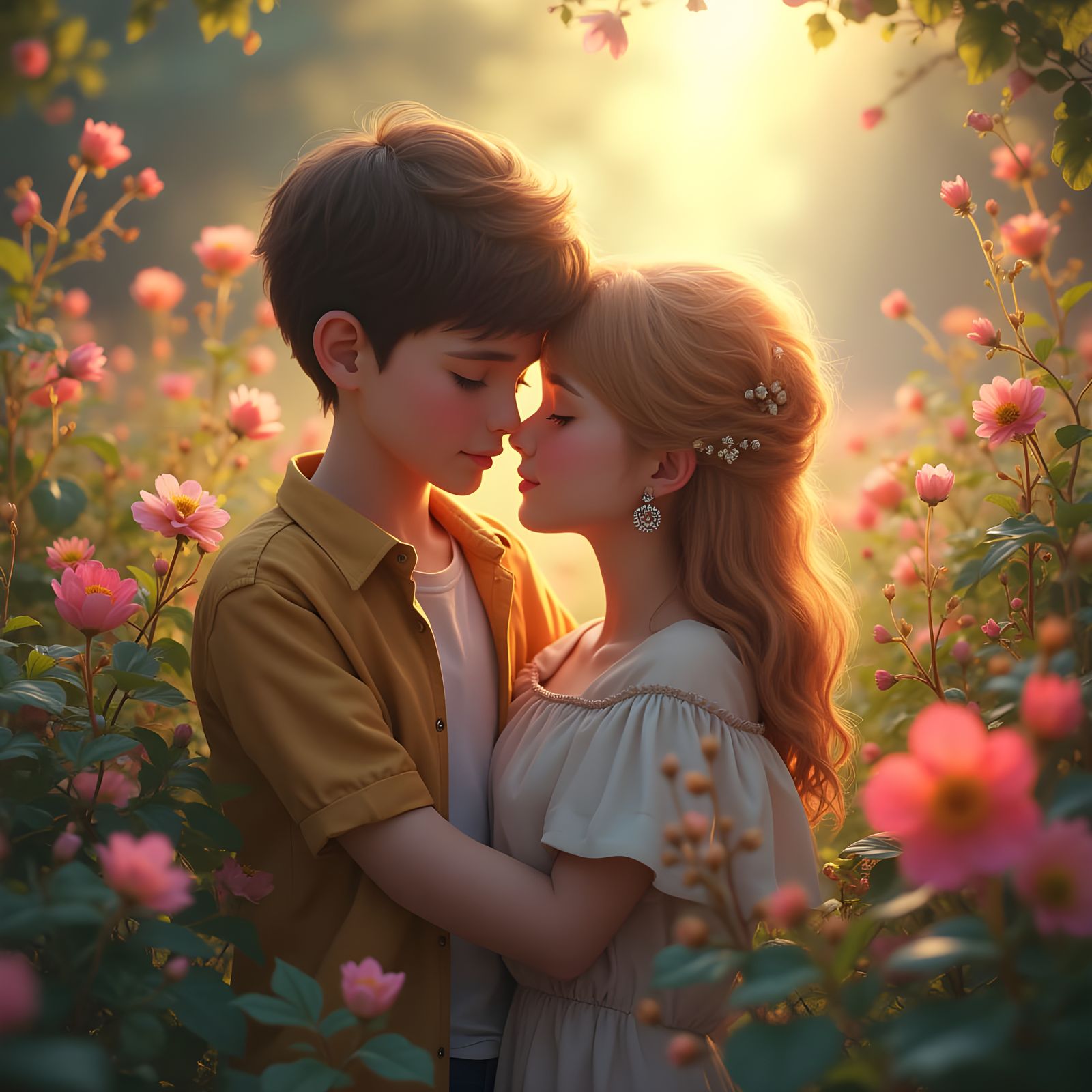Dreamy Whimsical Love Scene in Soft Focus