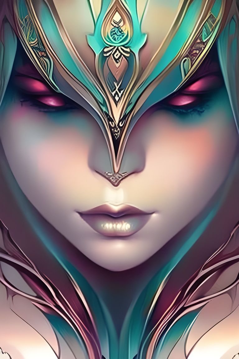 Gothic Witch with Dripping Copper Ink in Hyperrealism