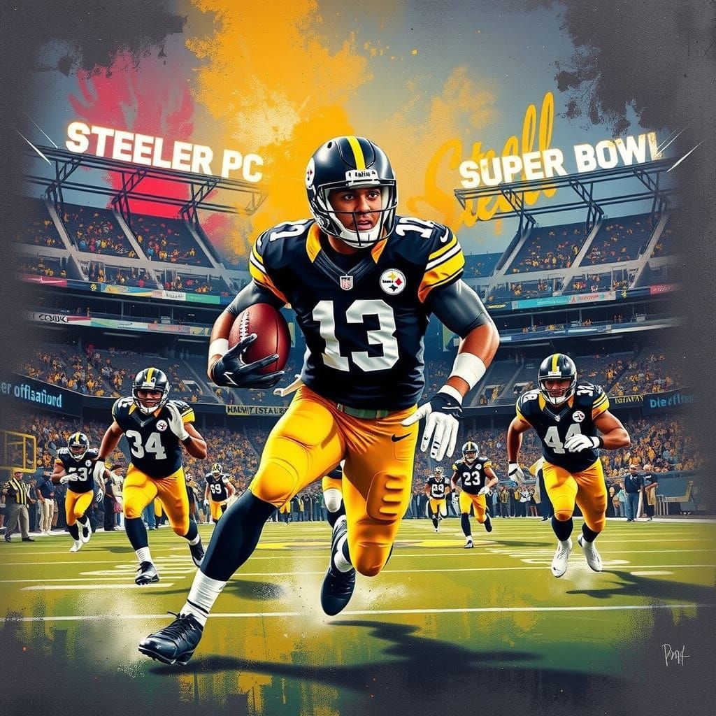 Steelers Super Bowl Champions Poster in Vintage Style
