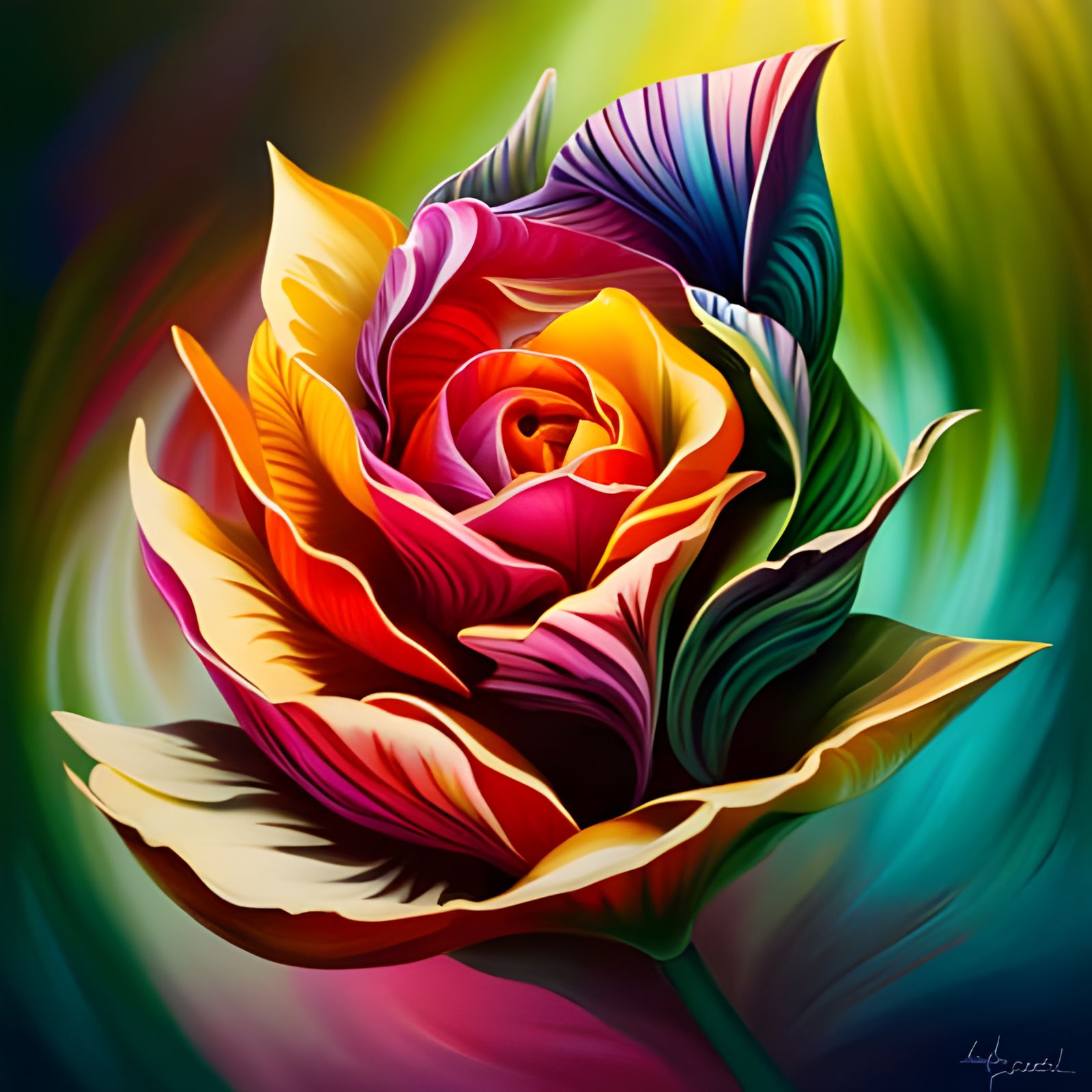 Tulip Labyrinth in Graffiti Splash Art Style