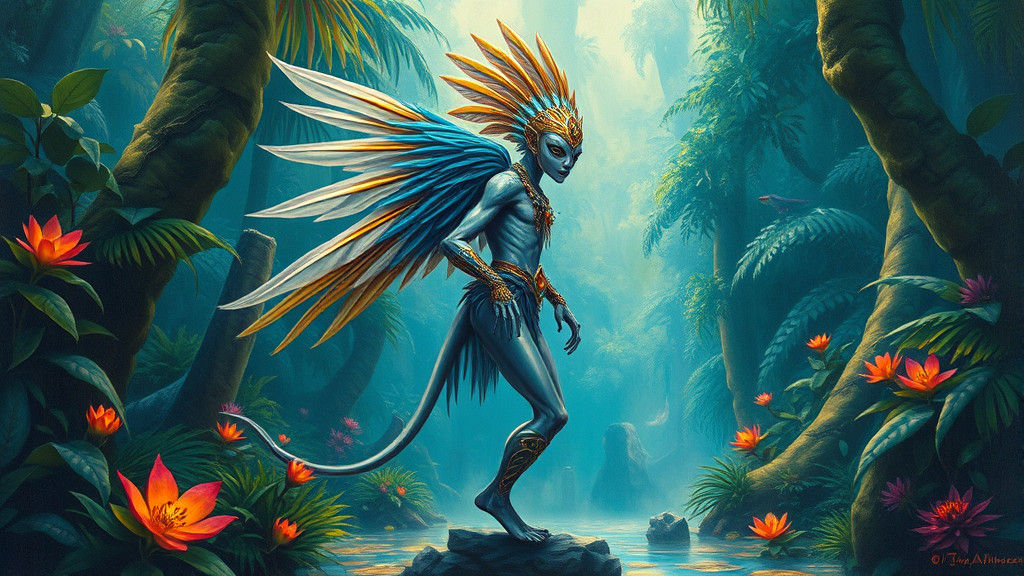 AINA_AINZA Alien Tribe Member in a Lush Jungle