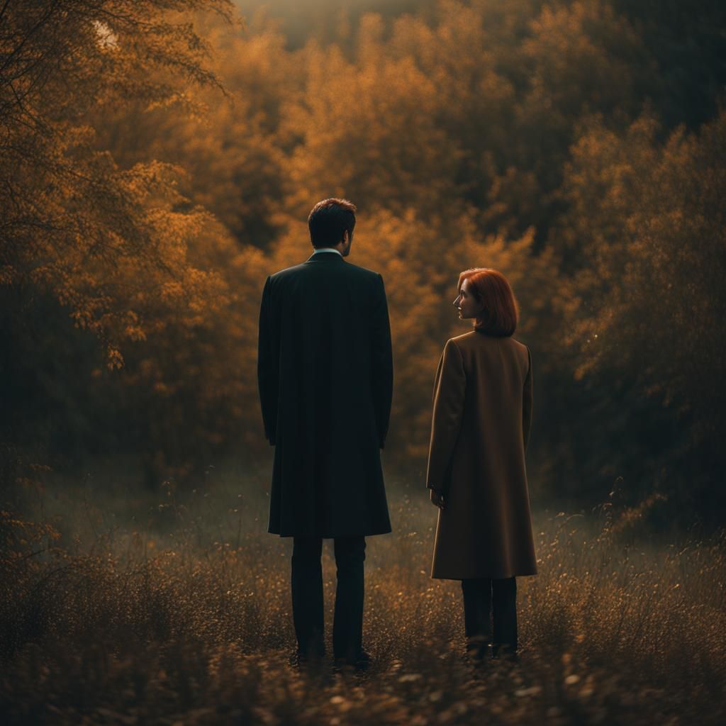 Mulder and Scully Encounter in Academic Art Style