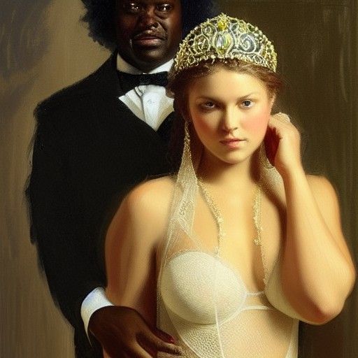 Queen Embraced: An Oil Painting