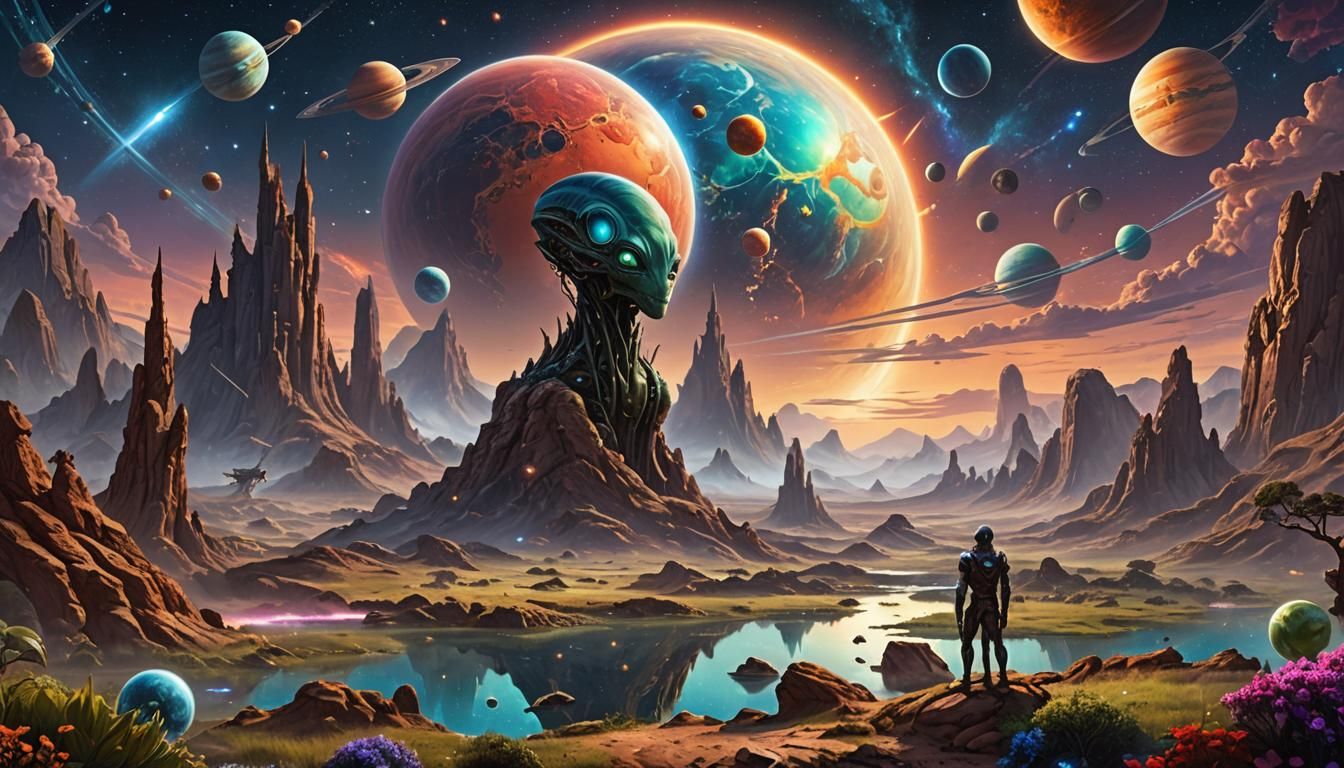 Alien Landscape: Maximalist Dreamworld Digital Painting