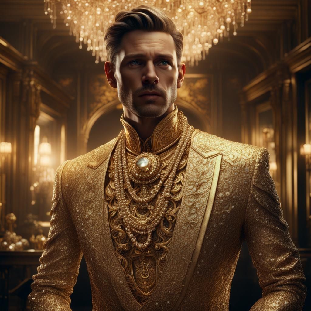 Man in Gold Jewelry: Digital Matte Painting