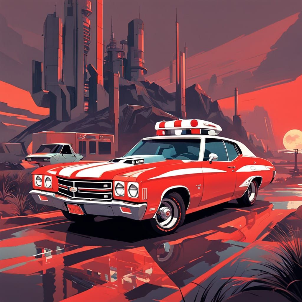 Retro Futuristic Ambulance in Industrial Style