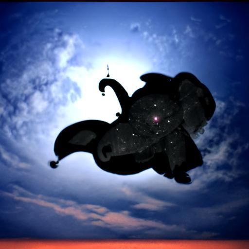 Elephant Soaring in the Night Sky