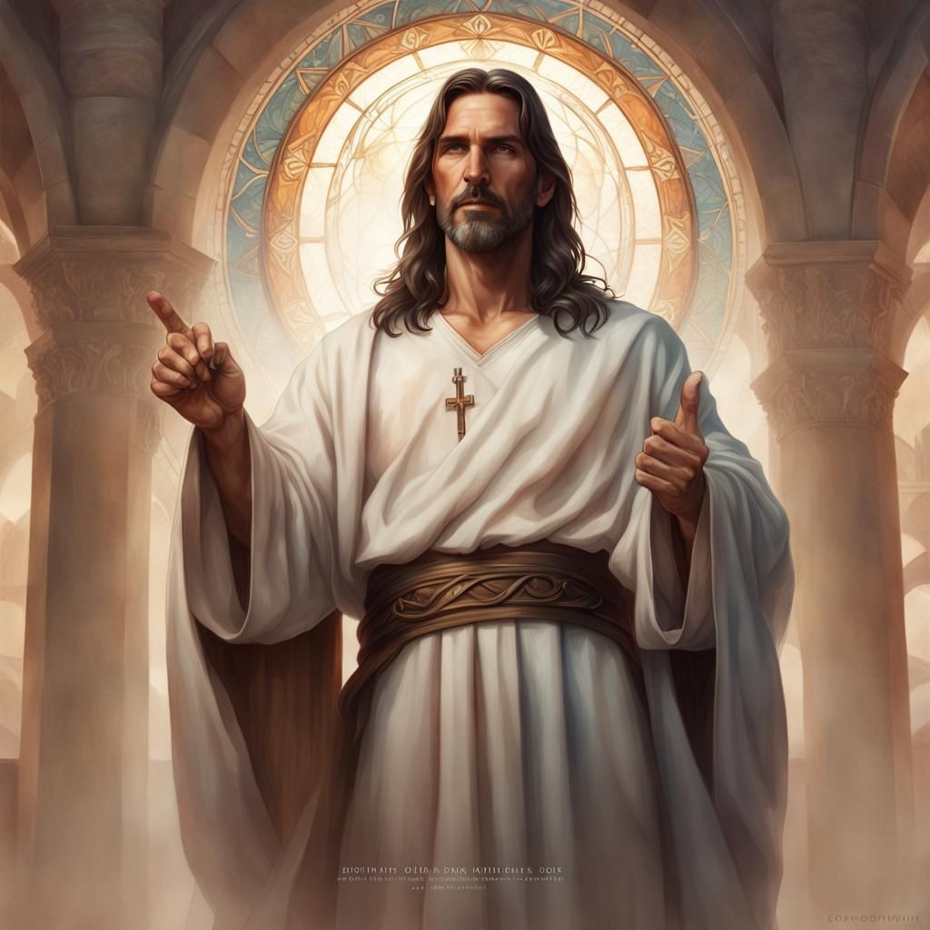 Jesus Christ Portrait in Hyperdetailed Style