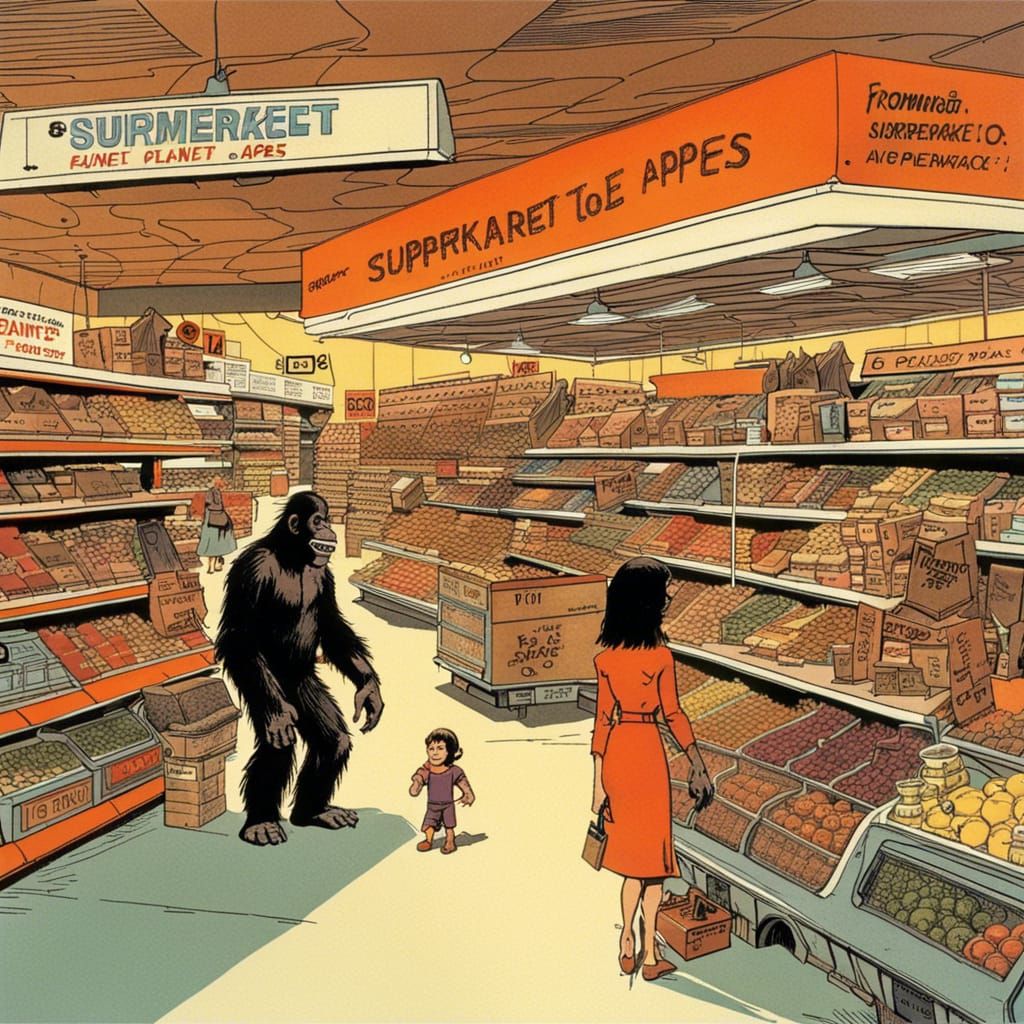 Planet of the Apes Supermarket: 70s Sci-Fi Art