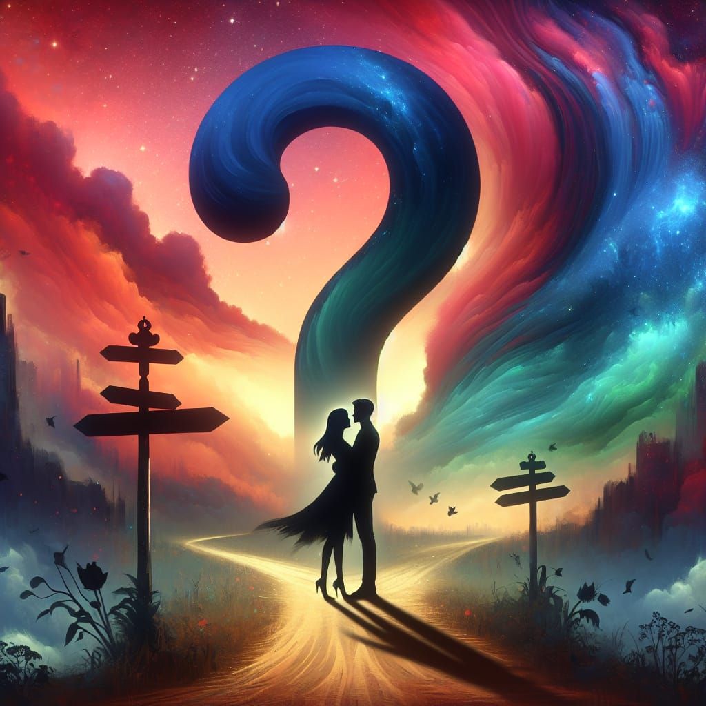 Silhouette Art: Crossroads of Love and Questions