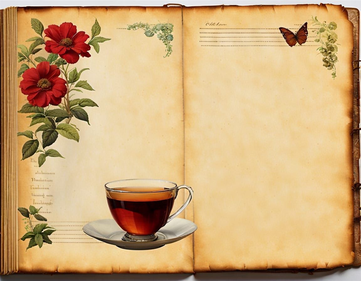 Tea Stained Vintage Journal Pages Texture