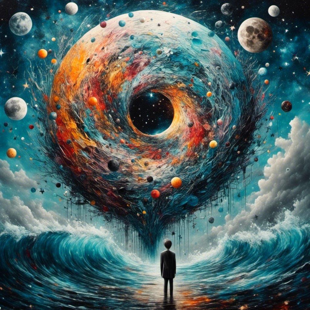 Surreal Portal to an Otherworldly Dimension as Impasto Paint...