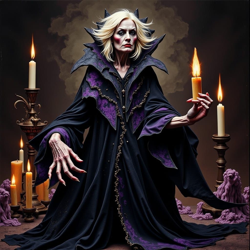 Grotesque Crone in Dark Fantasy Style