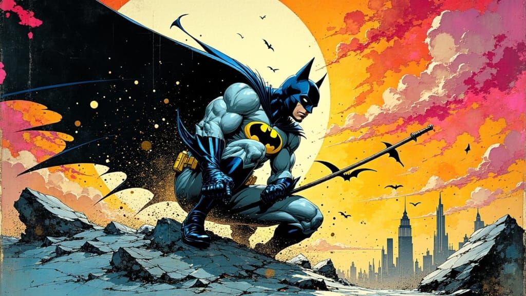 Batman in Moebius-Inspired Cyberpunk Style