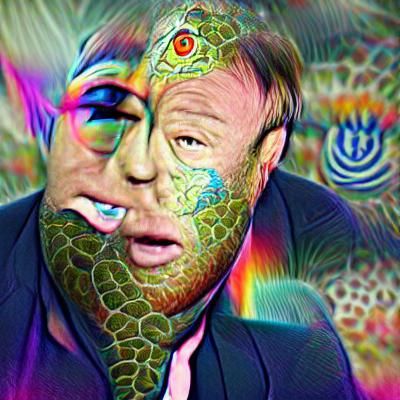 Psychedelic Reptilian Alex Jones Portrait