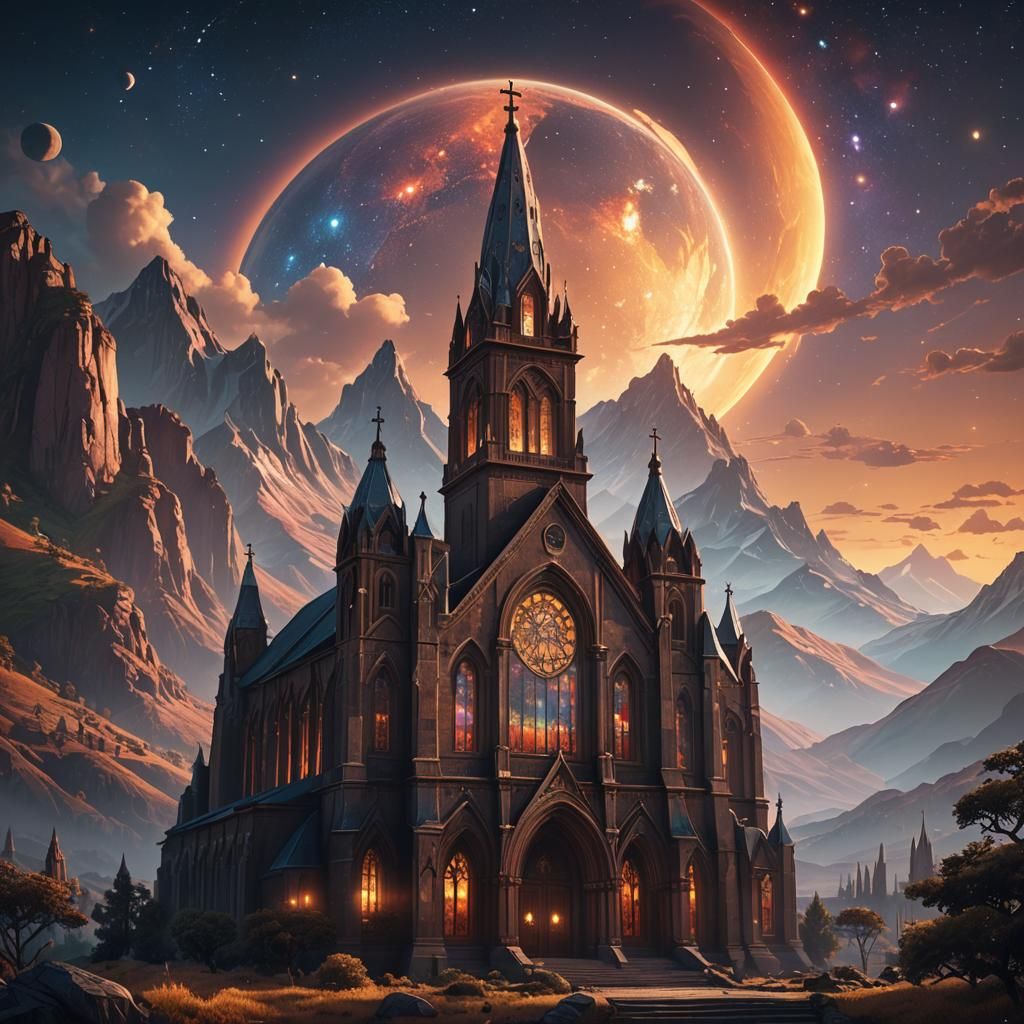 Mystical Church on Distant Planet Concept Art