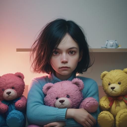 Teddy Bears in a Colorful Toy Room