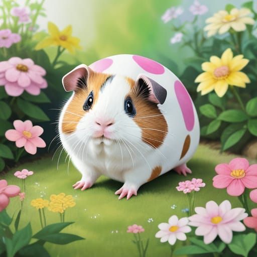 Pokémon and Guinea Pig Meet in Garden