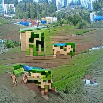 Minecraft Landscape Generated by AI