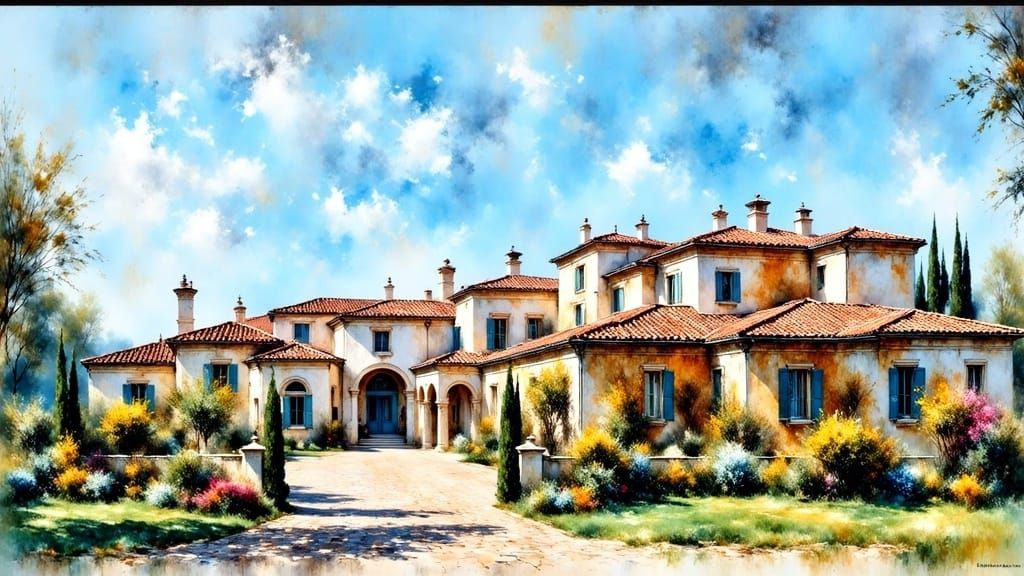 Charming Italian Villa in Golden Hour Light