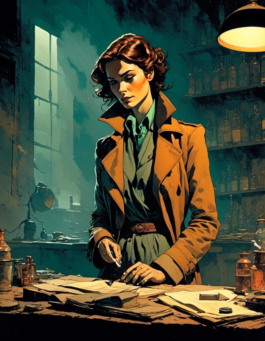 Noir Ancient Greek Detective in Vintage Cinema Style