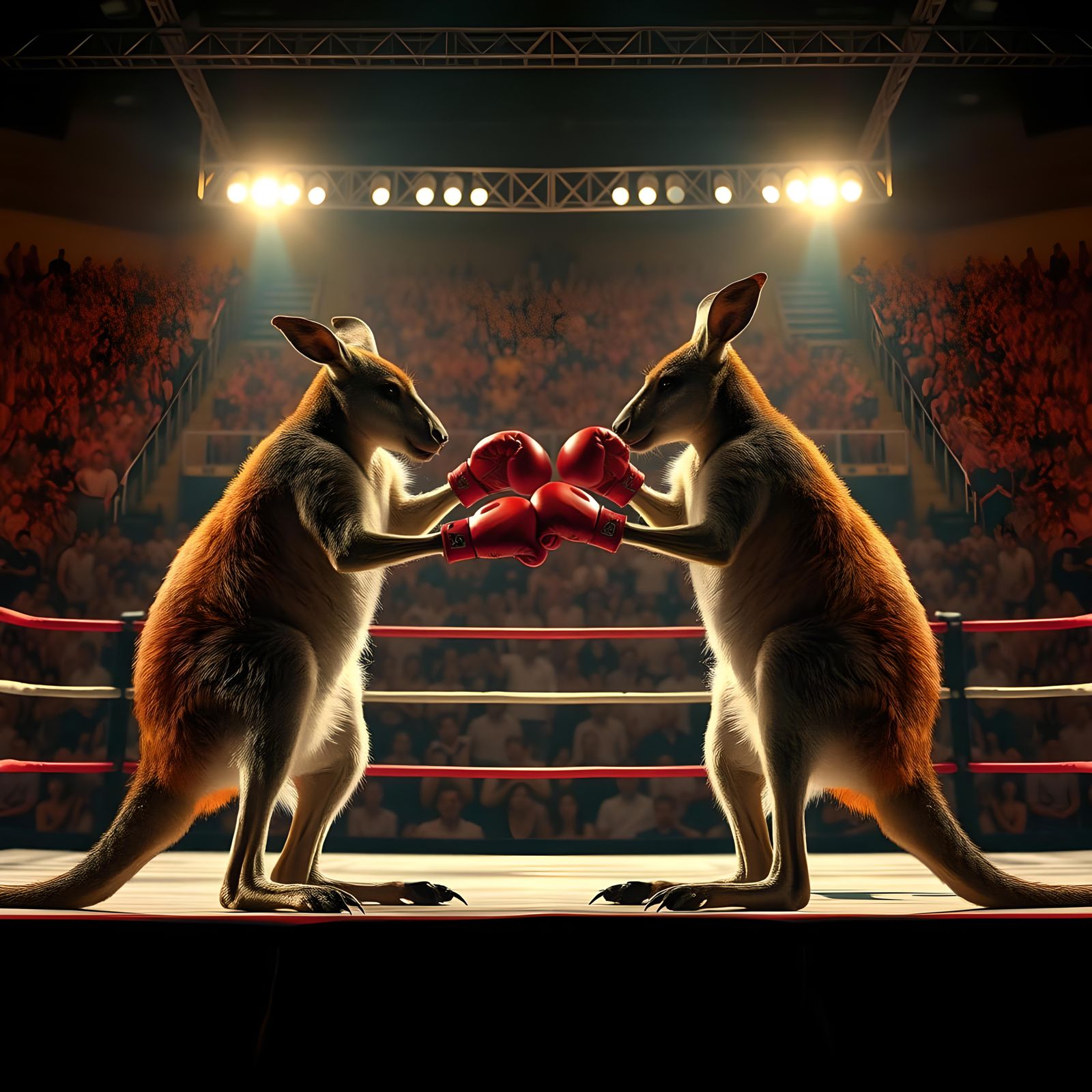 Kangaroos in a Fierce Kickboxing Match