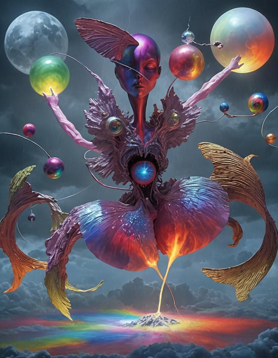 Surreal Stormy Sky in Disjointed Room