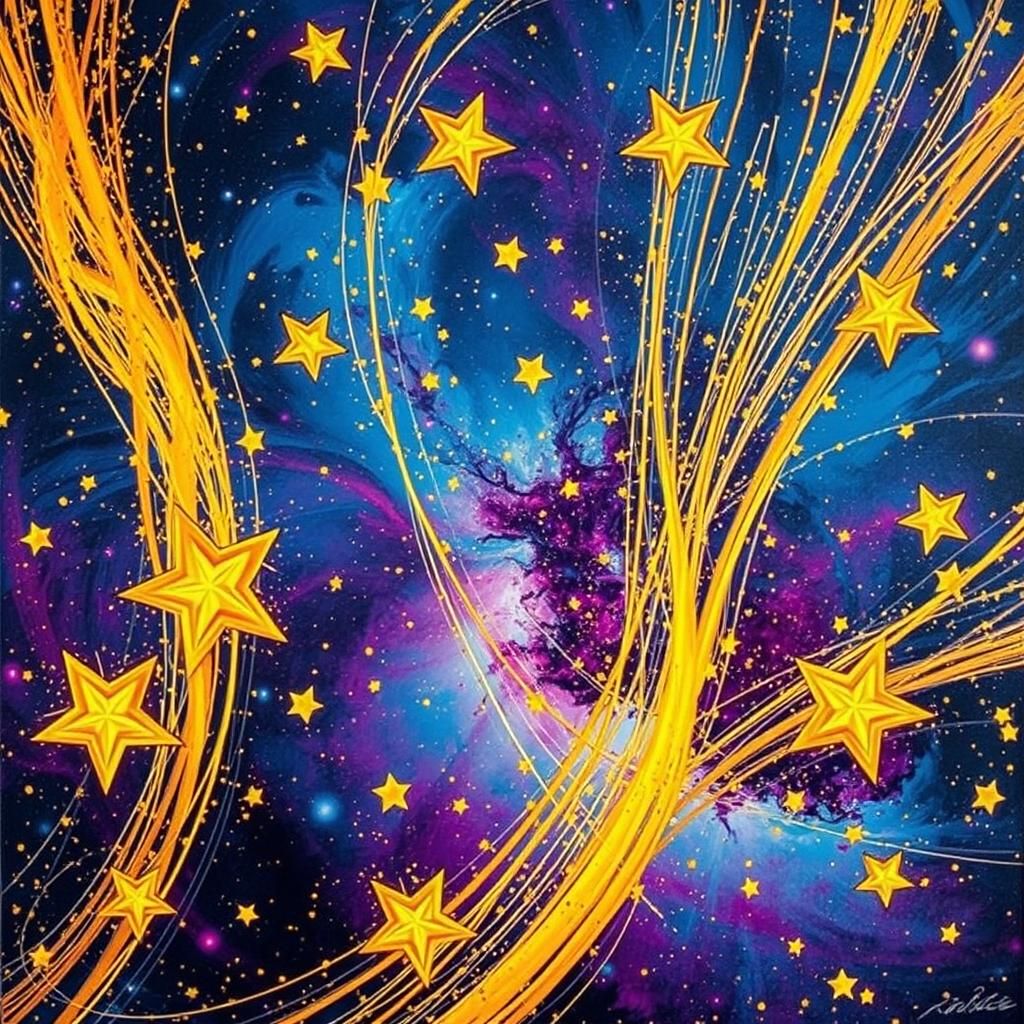 Cosmic Graffiti Splash Art in Photorealistic Style