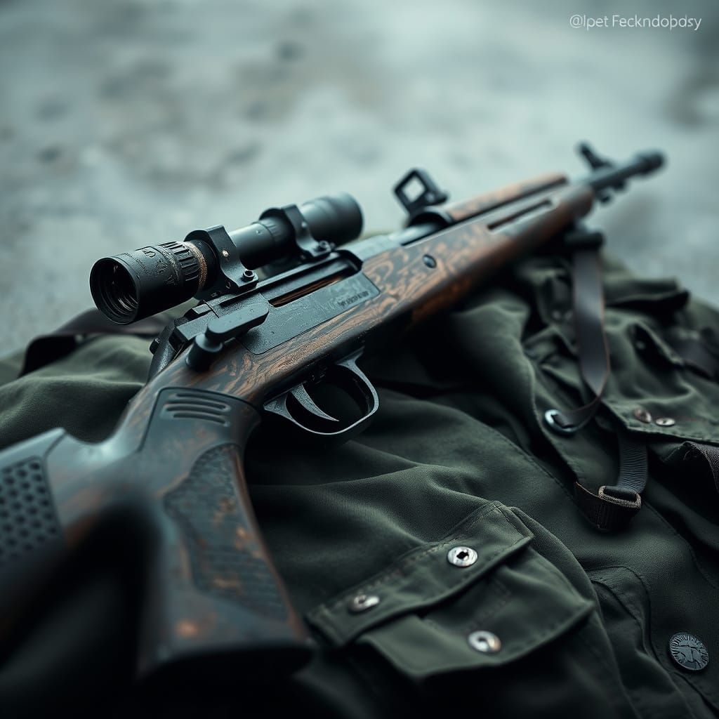 Dark Realism Soviet Sniper Rifle in Worn Military Attire