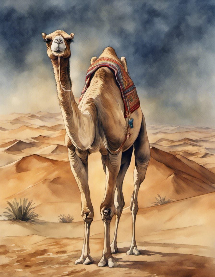Dromedary Watercolour