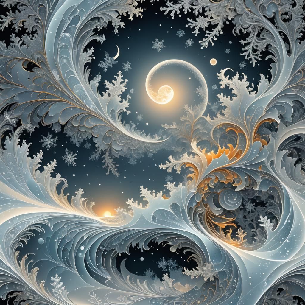 Fractal Frost-Fires Kindle on Frozen Sea