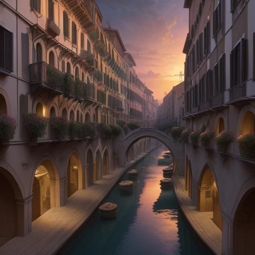 Treviso Sunset: Epic Cinematic Digital Painting